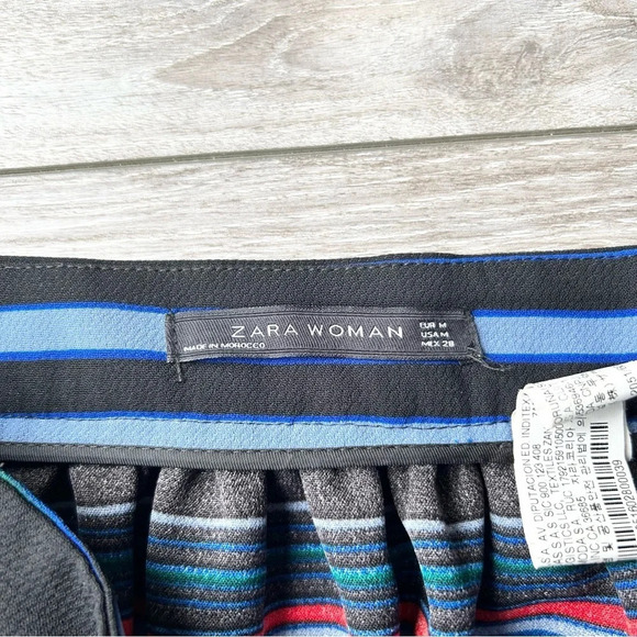 Zara Striped Pleated A Line Midi Skirt - Picture 7 of 14